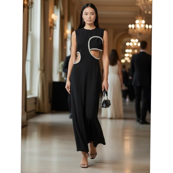 SIMKHAI GIADA CUT OUT MAXI DRESS SIZE 6 NEW - Picture 2 of 13